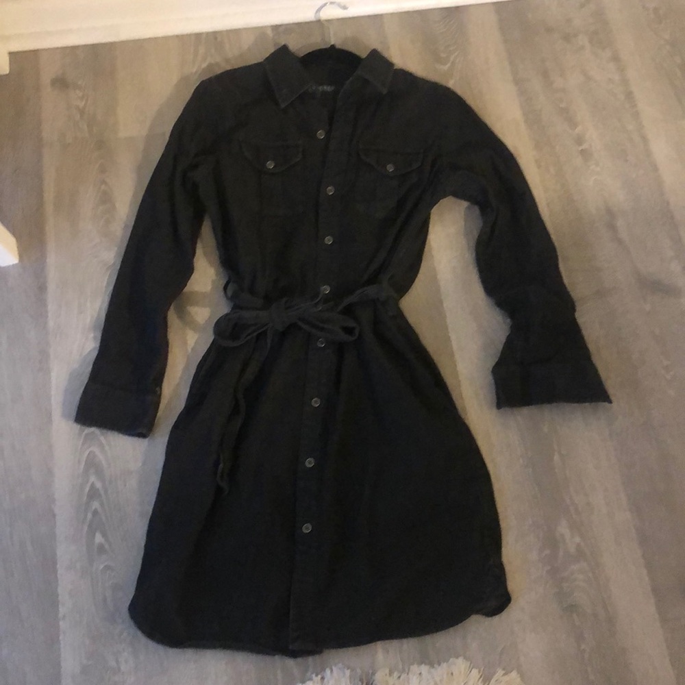 Black denim dress